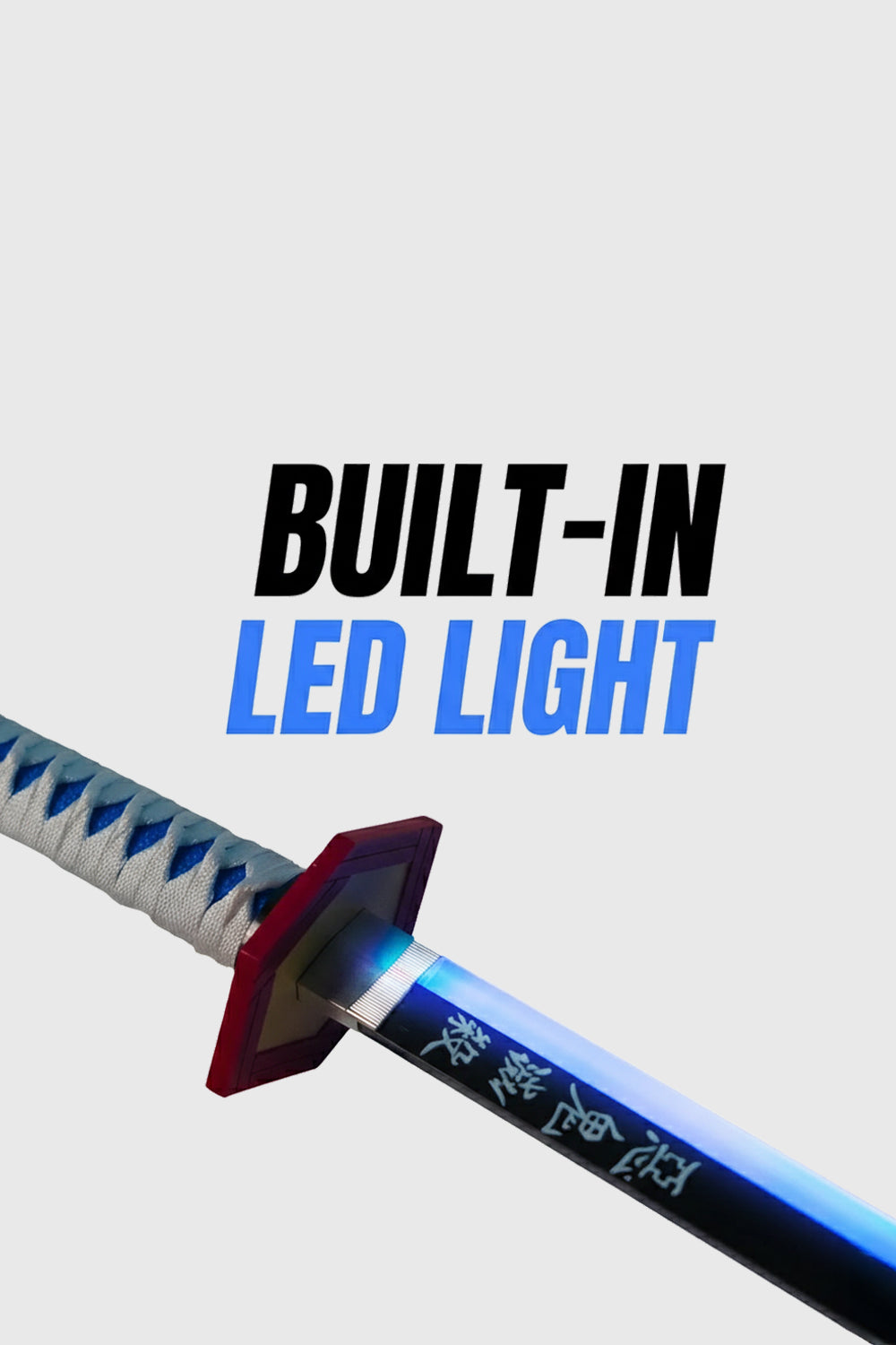 Demon Slayer Giyu Tomioka Neon LED Katana – 100cm Life-Size Light-Up Sword