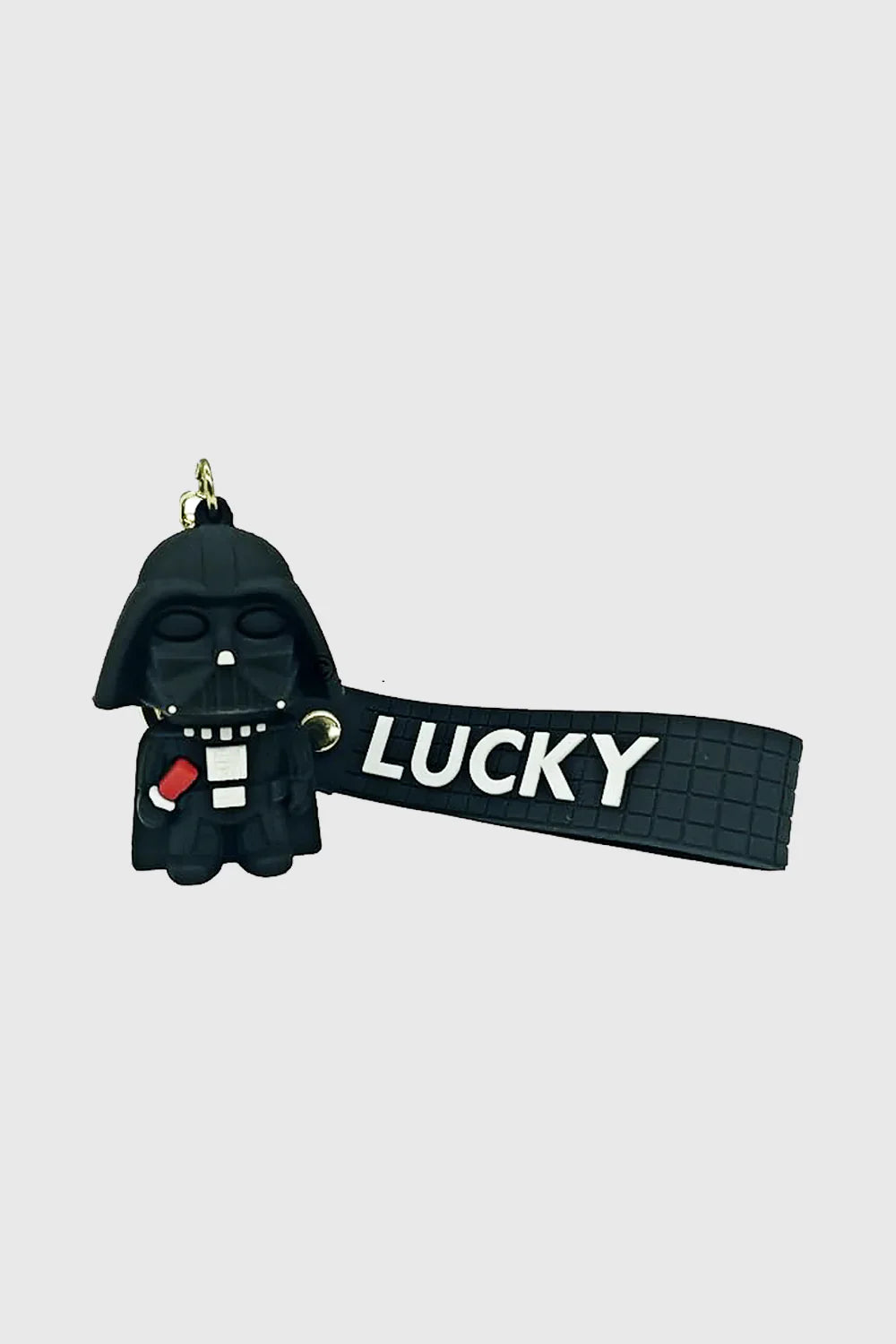 Embrace the power of the Dark Side with this Dark Lord 3D PVC Keychain, designed for sci-fi and movie fans. Made from high-quality, durable PVC, this detailed keychain features a mini chibi-style Dark Lord figure, along with a black "LUCKY" wrist strap fo