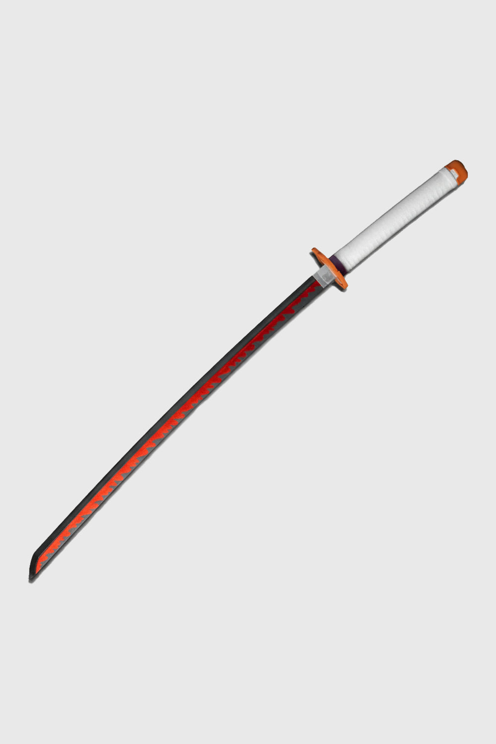 Neon illuminated Rengoku flame sword for cosplay and display