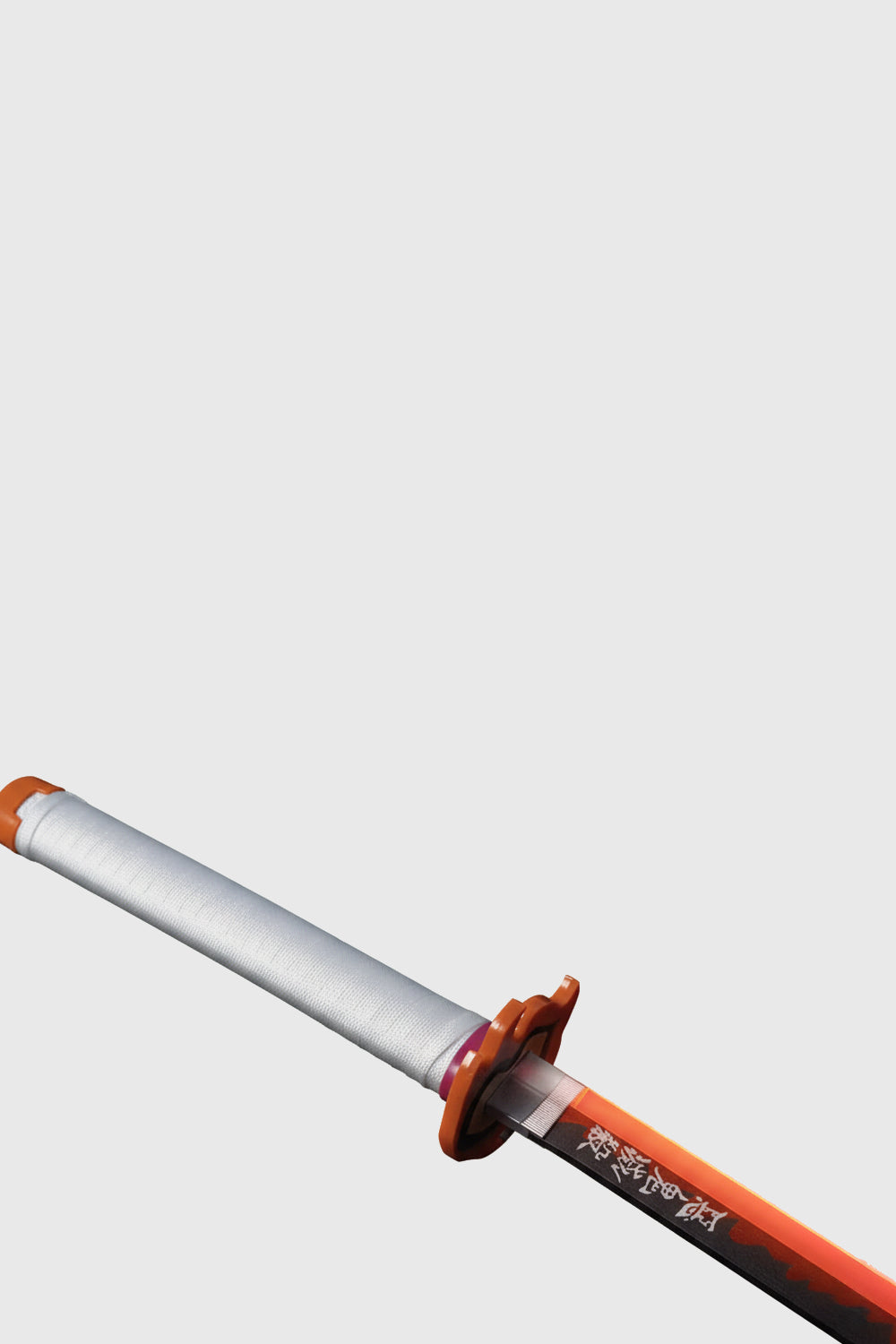 Neon illuminated Rengoku flame sword for cosplay and display