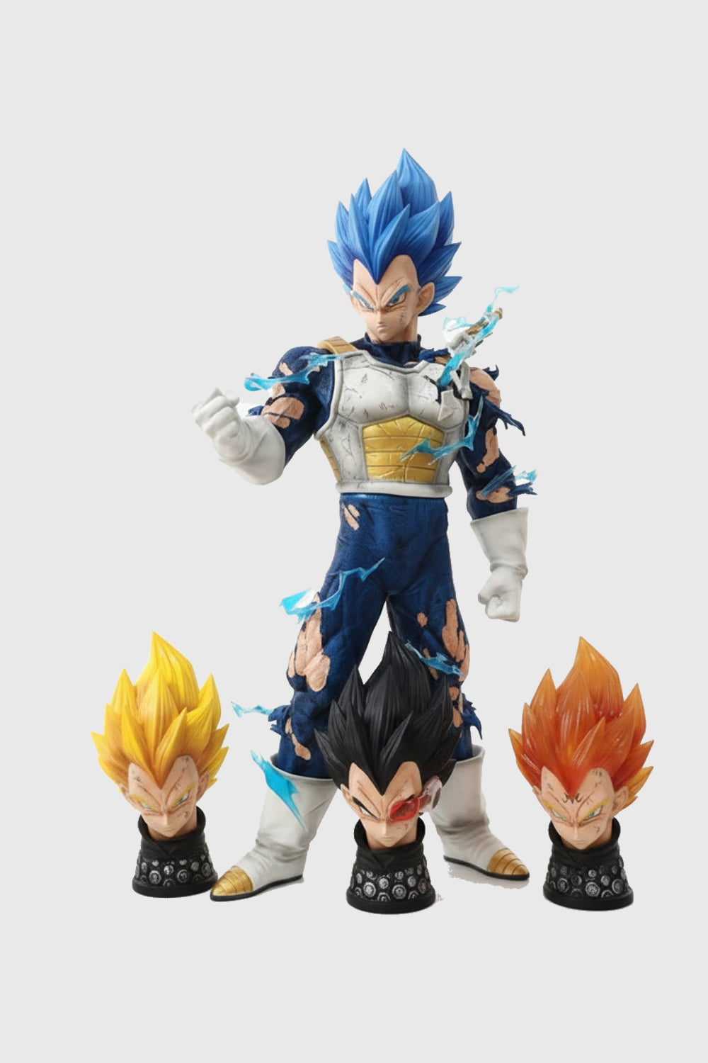 43 CM Vegeta 4-Face Dragon Ball Z battle mode figure with LED lights