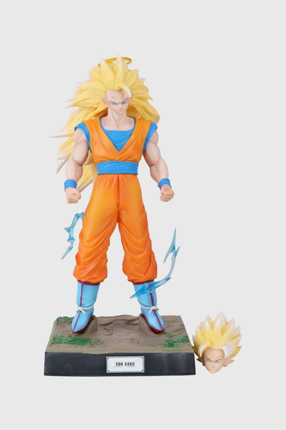 26 CM Goku Super Saiyan 3 Dragon Ball Z PVC action figure with replaceable head