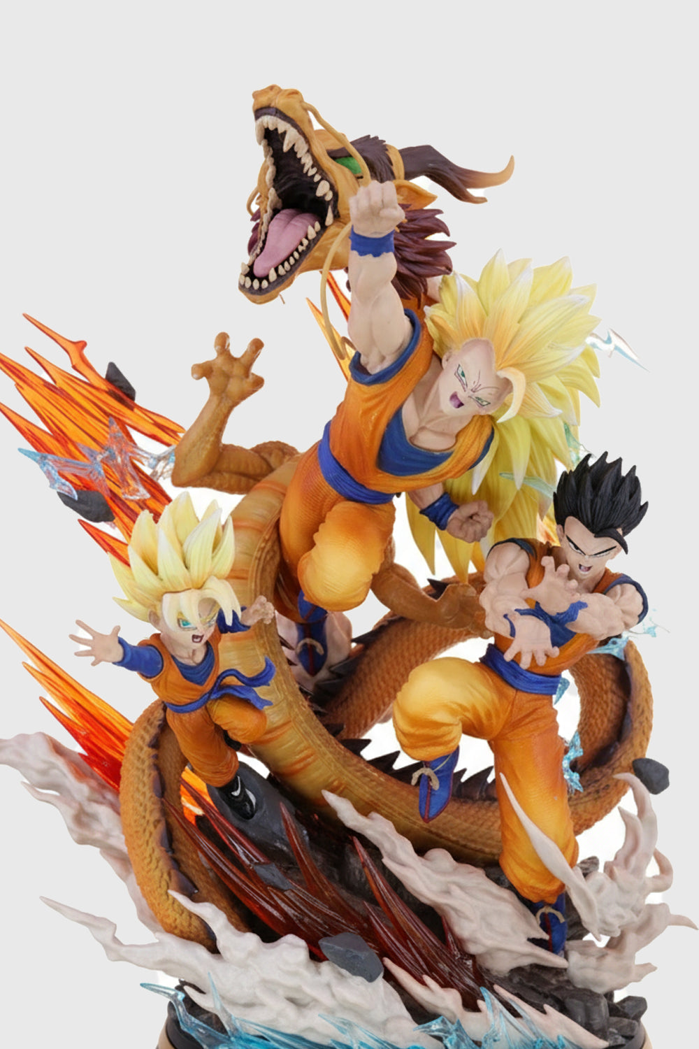 Goku Super Saiyan 3 PVC action figure with Gohan and Goten