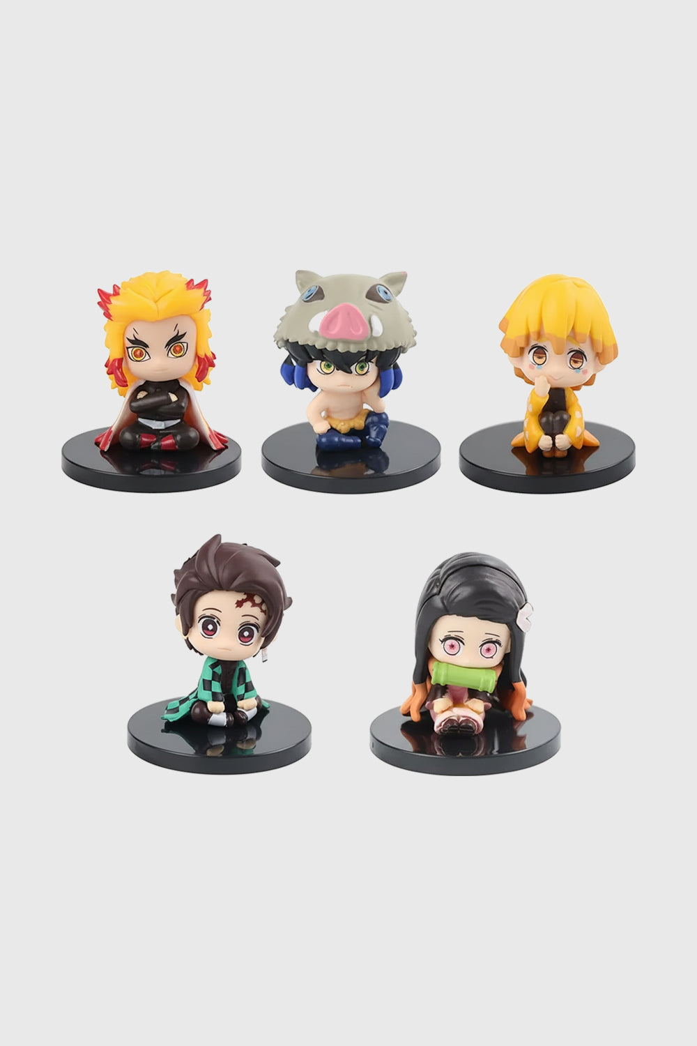 Demon Slayer mini figures set with Rengoku Inosuke Zenitsu Tanjiro Nezuko