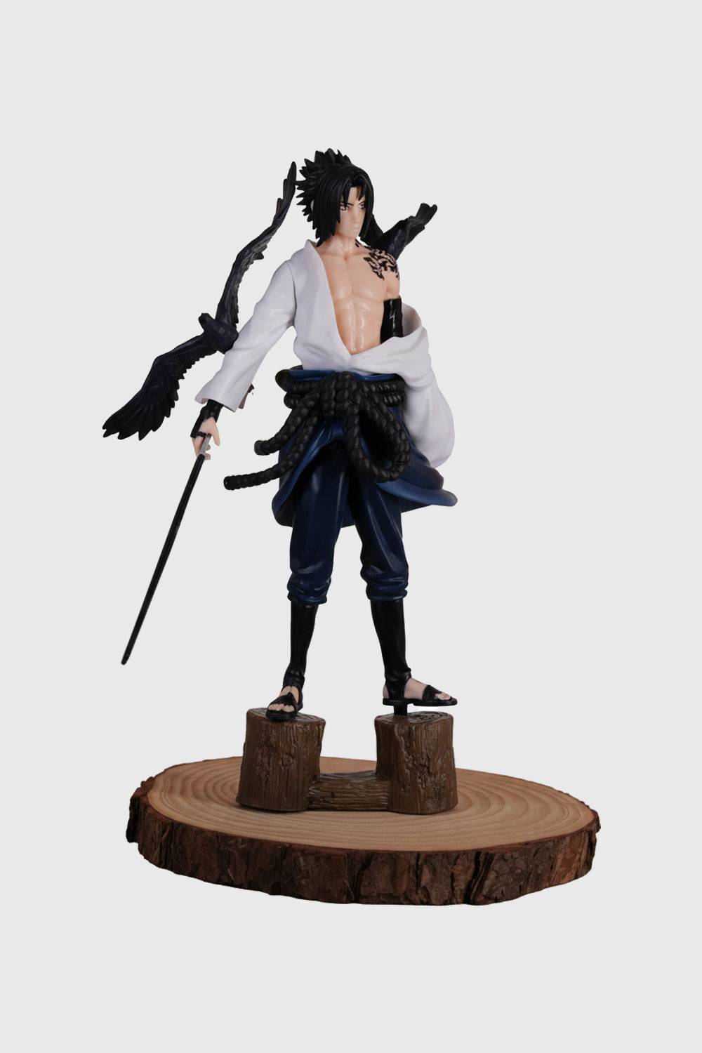 Sasuke Uchiha action figure showing crow curse seal / tattoo detailing