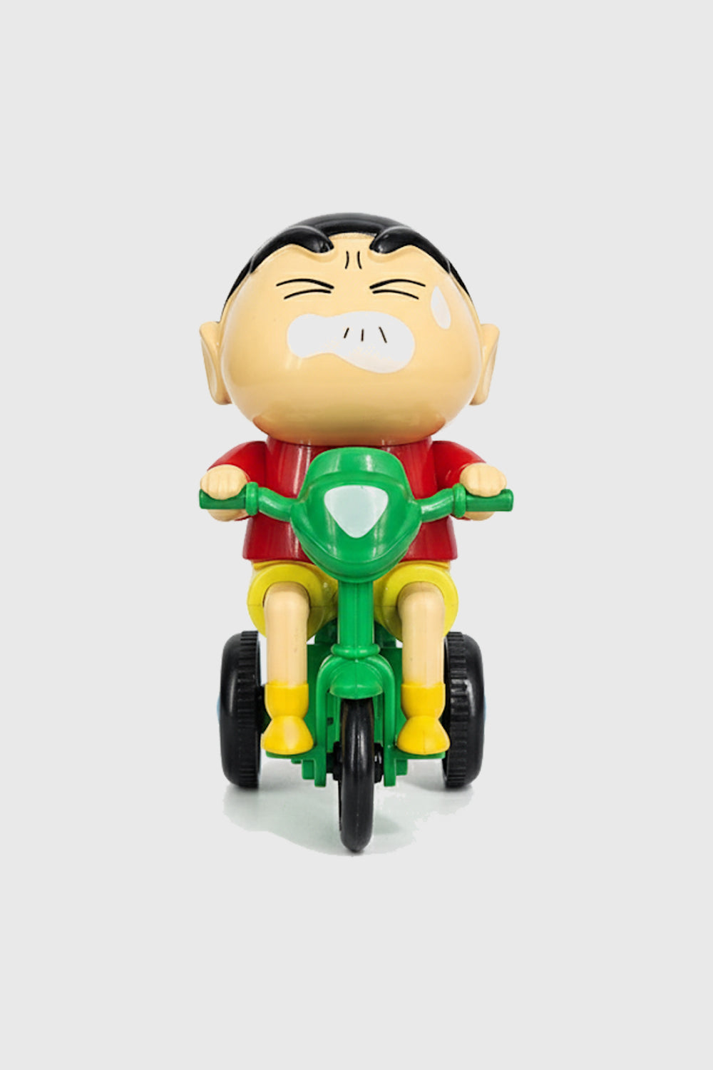 Crayon Shinchan cycling mechanical toy figure red shirt 12 cm