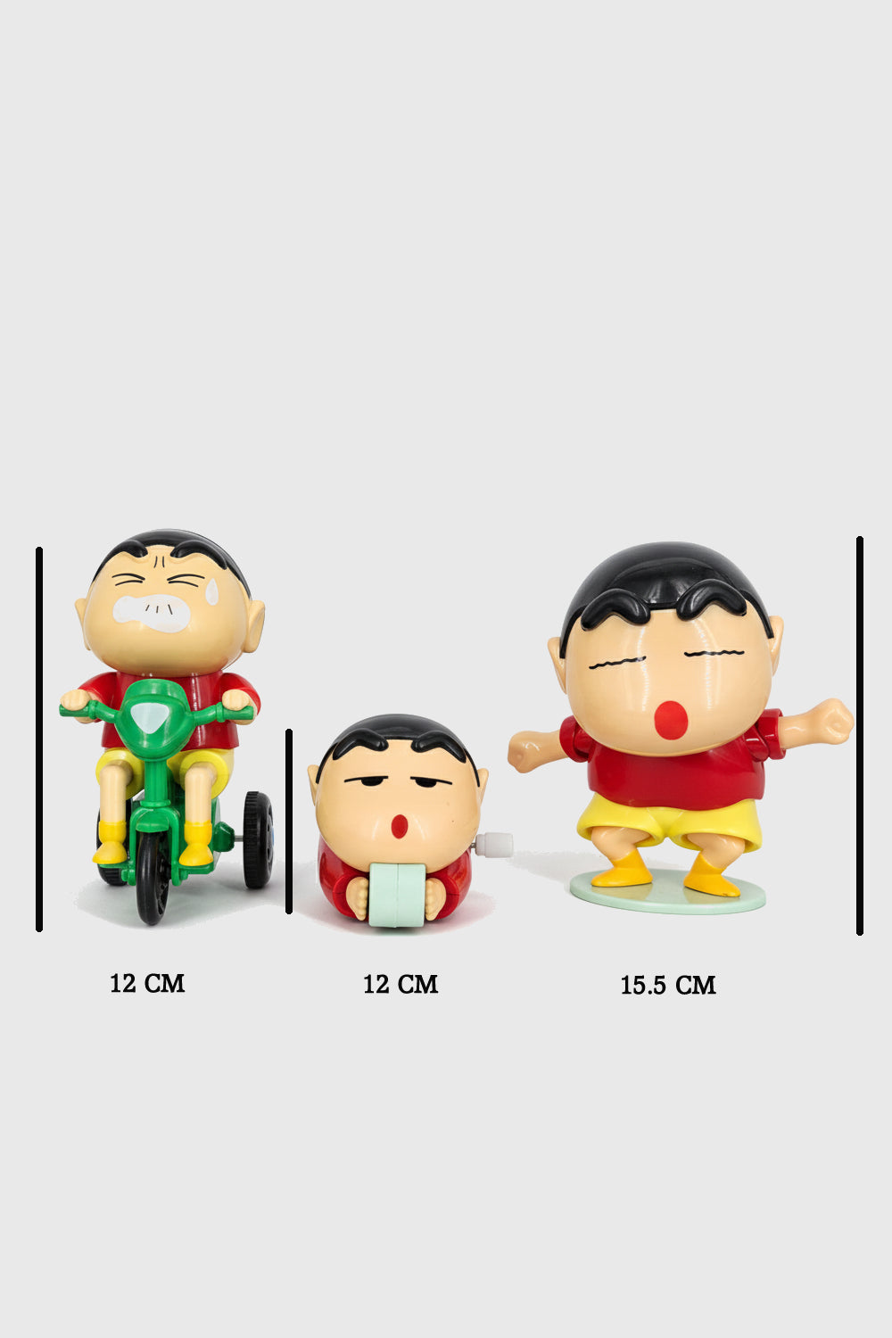 Shinchan toy set of 3 anime figures 12 cm to 15.5 cm