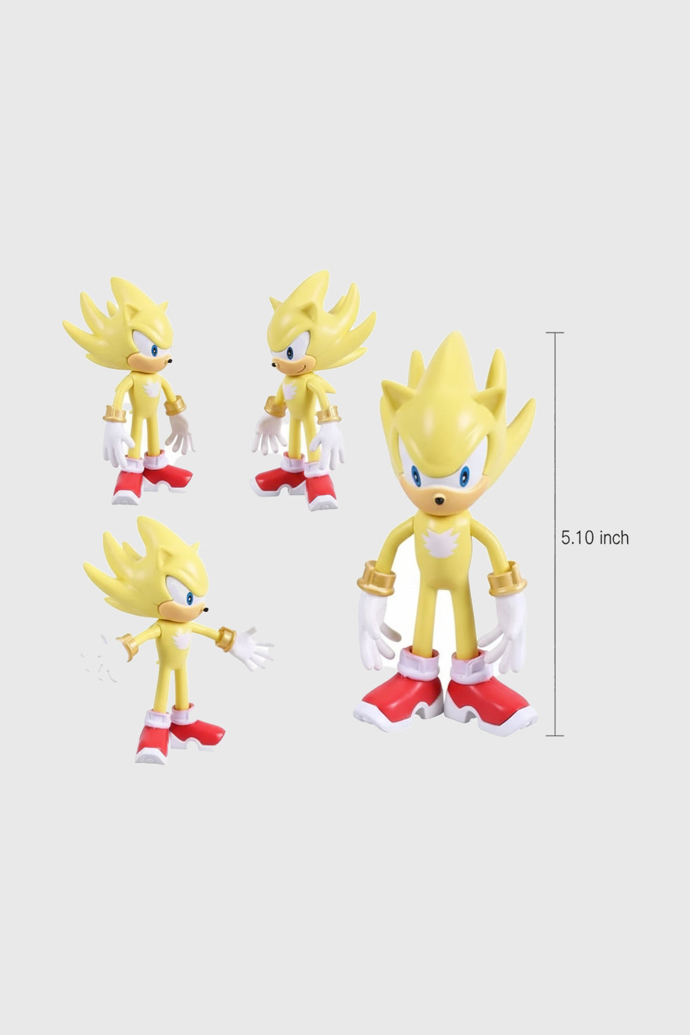 Sonic set of 5 action figures 12.5cm displayed on shelf